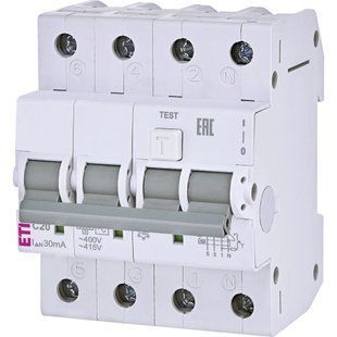 ЕТІ KZS-4M 3p+N 20/0.03 6kA Дифавтомат