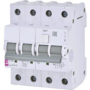 ЕТІ KZS-4M 3p+N 32/0.03 6kA Дифавтомат