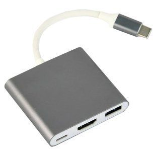 Cablexpert A-CM-HDMIF-02-SG USB-C на HDMI/USB 3.0/USB-C Адаптер-перехідник