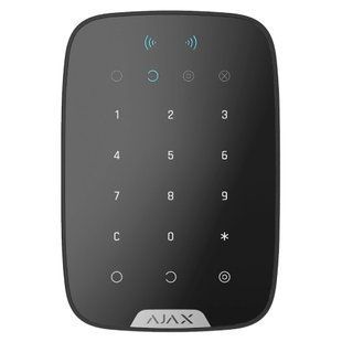 Бездротова клавіатура з підтримкою захищених карток і брелоків Ajax Superior Keypad Plus black Jeweller