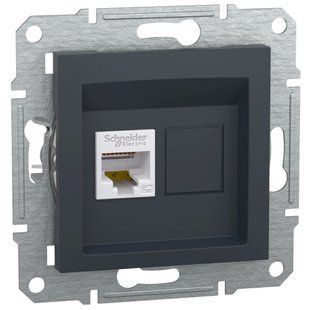Schneider Electric Asfora EPH4300169 РОЗЕТКА КОМП'ЮТЕРНА RJ45 UTP КАТ. 5Е АНТРАЦИТ