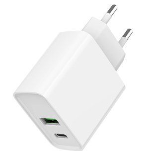 Gembird TA-UC-PDQC20-01-W 1&nbsp;USB-A&nbsp;+&nbsp;1&nbsp;Type-C&nbsp;(PD20Вт&nbsp;+&nbsp;QC3.0&nbsp;18Вт) Мережевий зарядний пристрій